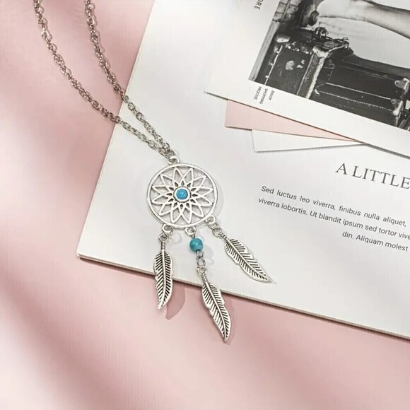 New - Bohemian Style Dream Catcher Necklace w/ 20" Chain - Picture 1 of 5